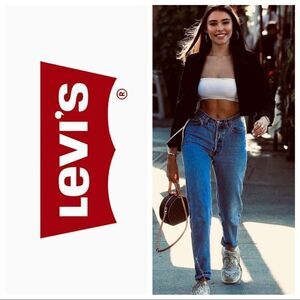 Vintage ‘LEVIS 550 High Rise Relaxed Fit Tapered Leg Mom Jeans Blue Size 10